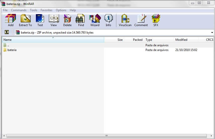 Descompactando um arquivo Winrar